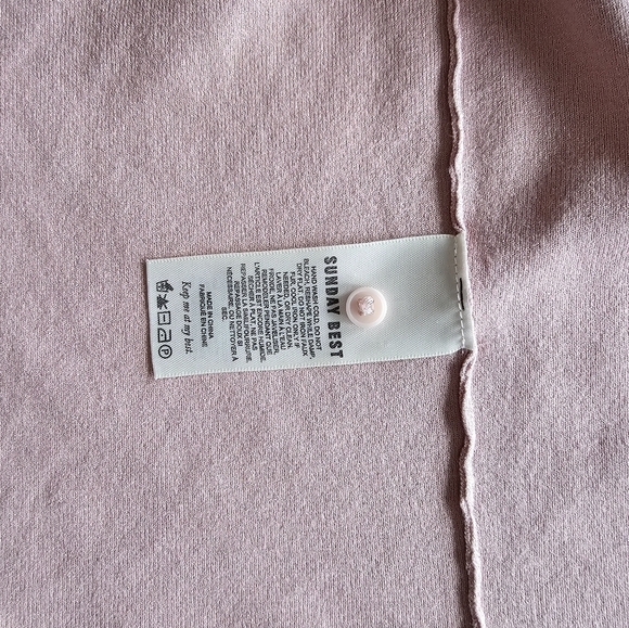 ๐2/C$50 Aritzia Sunday Best Pink Faux Fur Collar button-u cardigan S- XS - Picture 3 of 5